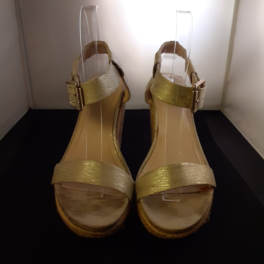 Calvin Kline size 8, Golden Wedge sandals